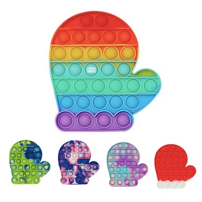 Gloves Shaped Rinbow Silicone Push Pop Bubble Toy