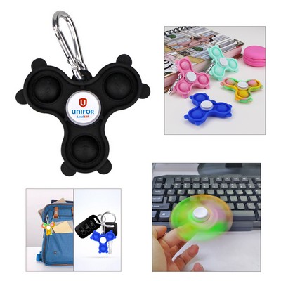 Push Pop Bubble Sensory Fidget Spinner Keychain