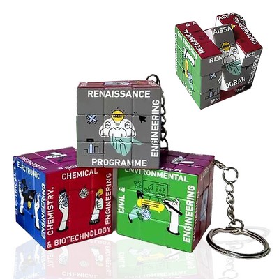 Custom Mini Magic Puzzle Cube Keychain