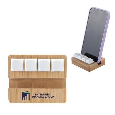 Bamboo Phone Stand with Stress Reliever Keyboard